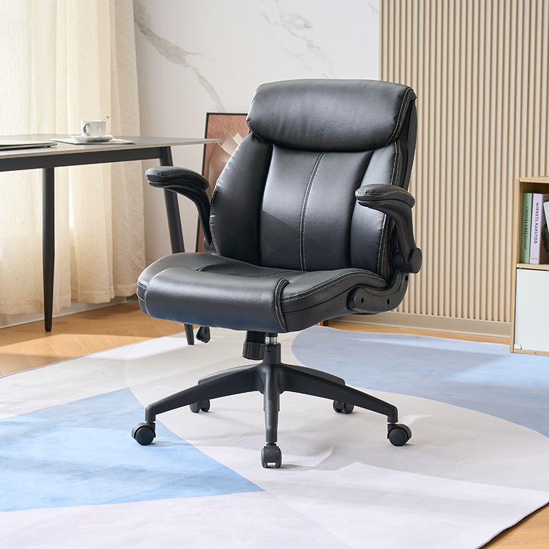 Mid-Back Office Chair, Adjustable PU Chair